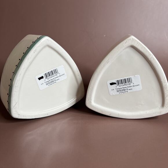 Set of 2 Rocket Farms Lady Face Planters, Abstract Picasso Style, Triangle Shape - Picture 14 of 14